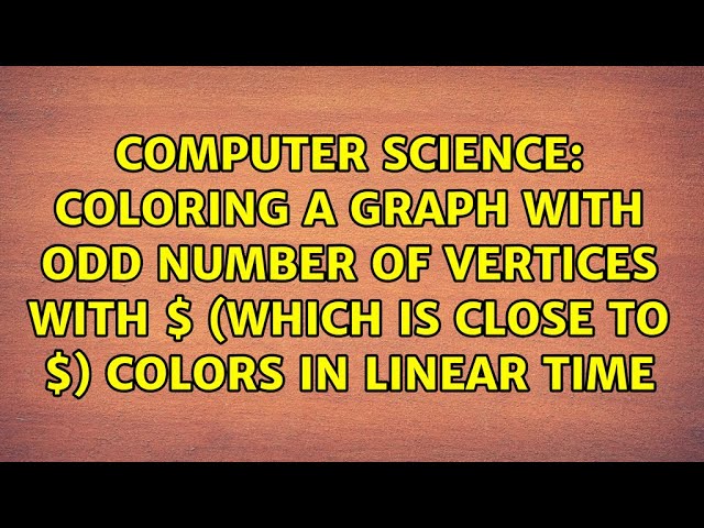 Coloring a graph with odd number of vertices with $k$ (which is close to $Delta$) colors in...