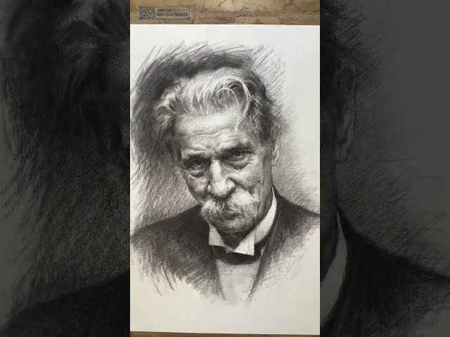 The Magic of Eye Highlights: Realistic Elderly Portrait Sketch Process ✍️✨ #traditionalart
