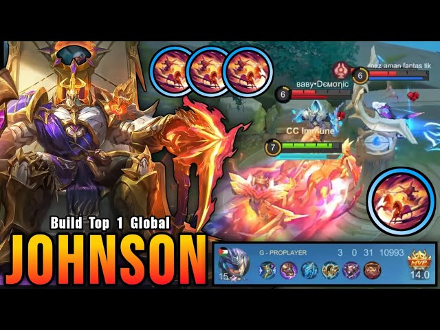 100% Unstoppable!! MVP 14.0 Points Johnson NonStop Ganking!! - Build Top 1 Global Johnson ~ MLBB