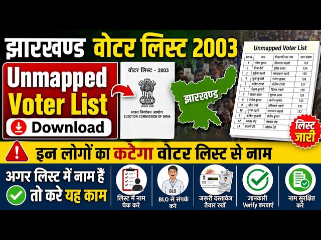 Jharkhand SIR Unmapped Voter List Download Kaise Kare | Voter List 2003 SIR | Jharkhand 