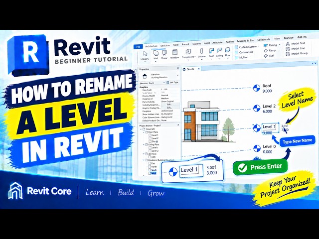 How to Rename a Level in Revit | Revit Beginner Tutorial