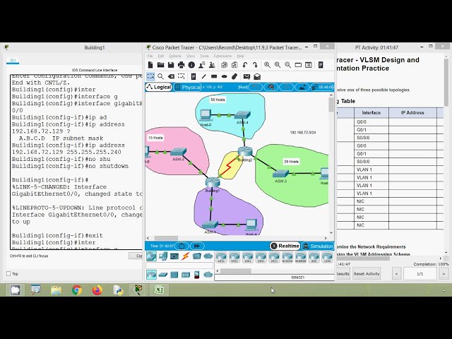 11.9.3 Packet Tracer - VLSM Design and Implementation Practice