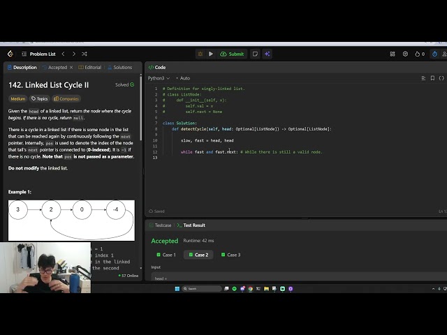 How2Leetcode Ep 11 - LeetCode 142. Linked List Cycle II