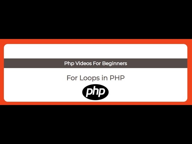 For Loop in PHP