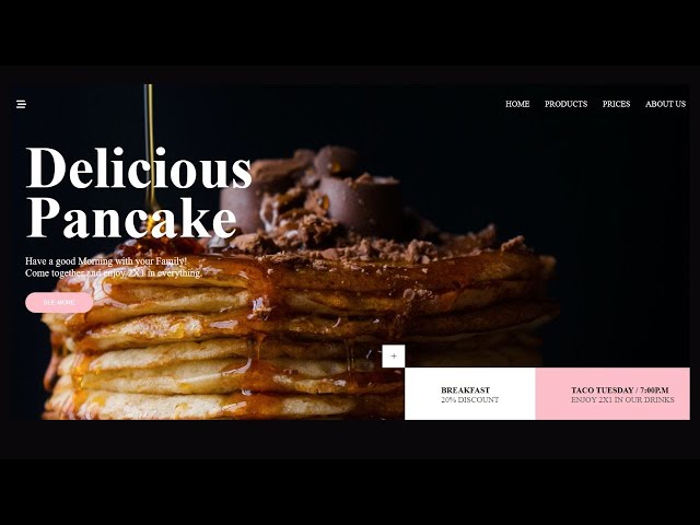 Delicious Pancake  Portfolio with HTML and  CSS  || Web Creator