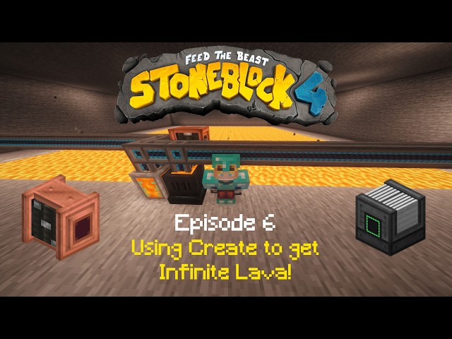 How to use the Create mod to generate INFINITE LAVA in StoneBlock 4! | Episode 6