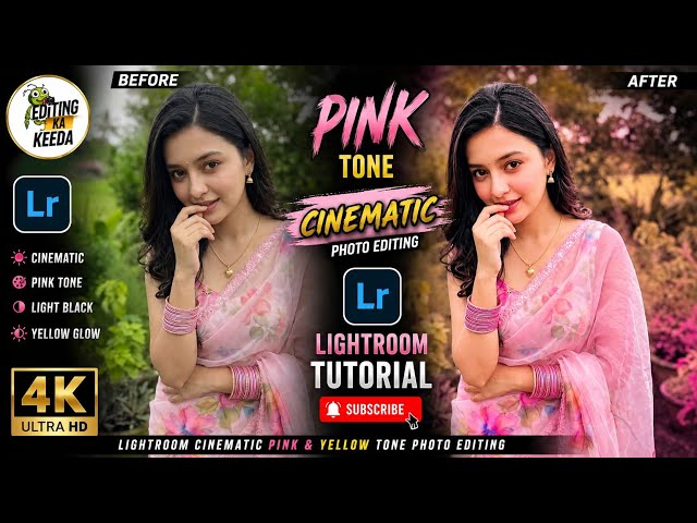 Pink Tone Lightroom Editing | Cinematic Yellow & Pink Color Grading | cinematic yellow background