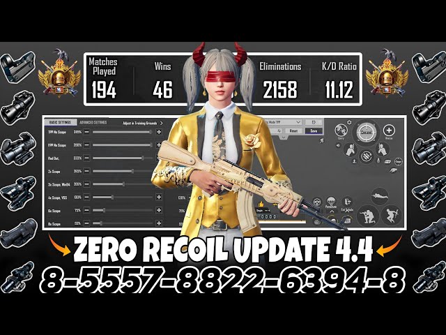 NEW UPDATE 4.4 CODE 🔥 PUBG MOBILE/BGMI SENSITIVITY SETTINGS 2026 | BEST SCOPE SENSITIVITY SETTINGS✅