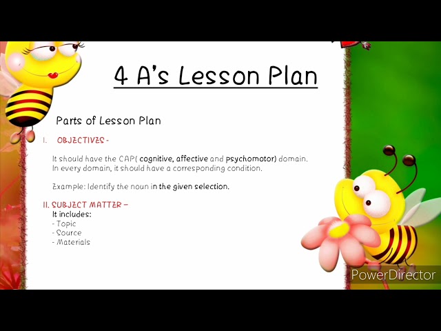 4A'S LESSON PLAN