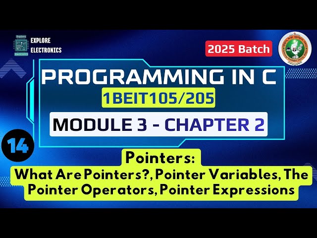 Module 3 Chapter 2 Pointers: Variables, Operators, Expressions, | Programming in C | 1BEIT105/205