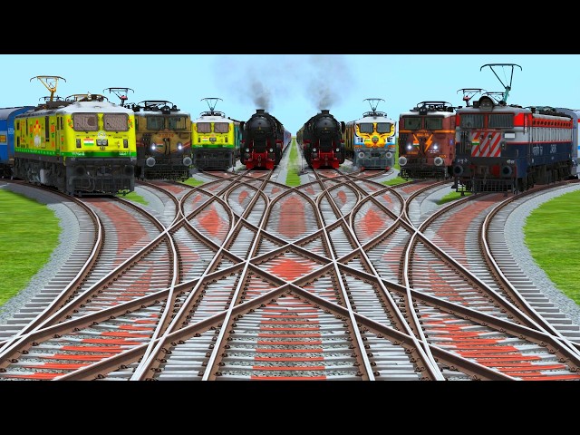 Every Day Trains Crossing At Daimond🔺Railroad Tracks | railways tracks | indian railways games