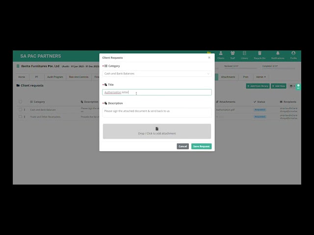 Client Portal : Part 1  -  Send and receive audit data and manage queries