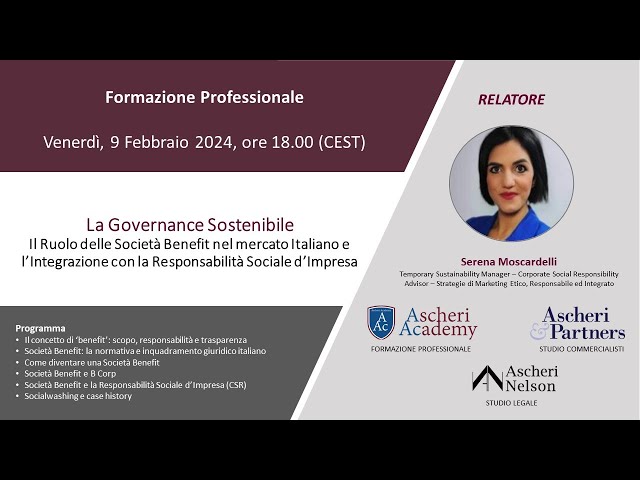 La Governance Sostenibile: Ruolo delle Società Benefit nel mercato Italiano e l’Integrazione (...)