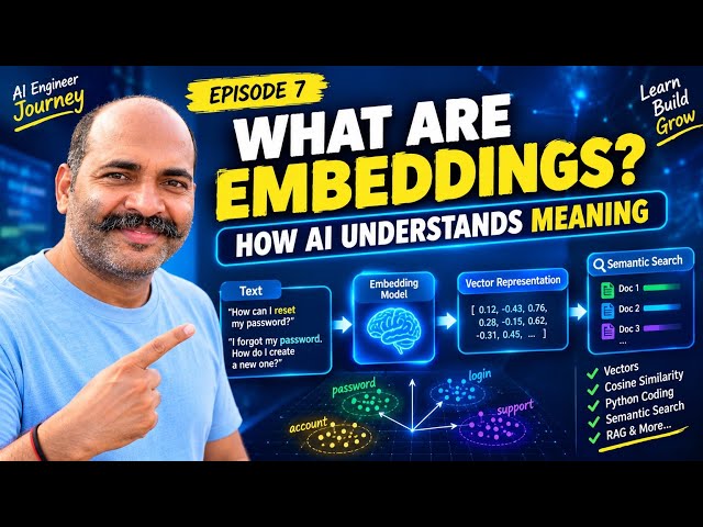 L7 What Are Embeddings? | How AI Understands Meaning Using Vectors | AI Engineer Journey Ep. 7
