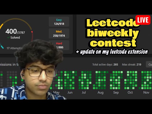 Leetcode biweekly contest 173 live attempt + update on my extension