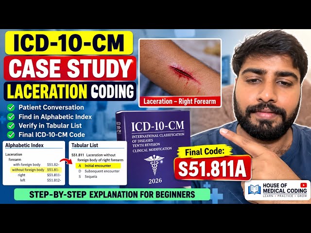 ICD-10-CM Laceration Coding Case Study | Right Forearm