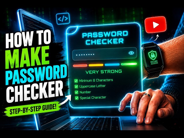 Build a Real-Time Password Strength Checker Using HTML, CSS & JavaScript 🔐|#coding #checkers