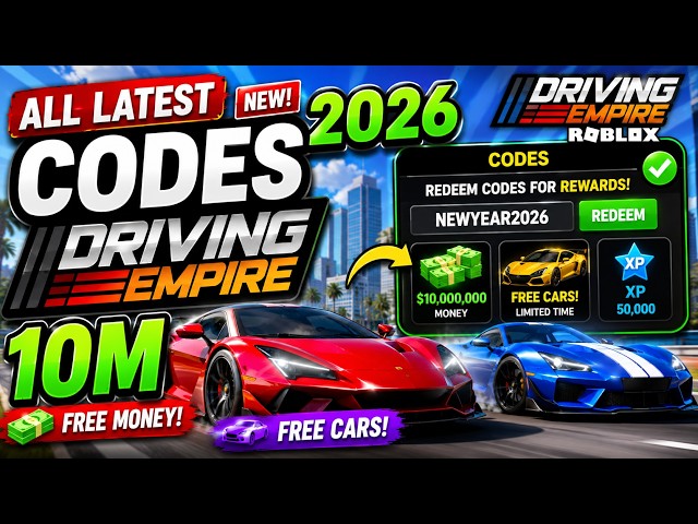All Latest Codes For Driving Empire 2026 🏎️ 10M Free Money & Cars! New Roblox Driving Empire Codes