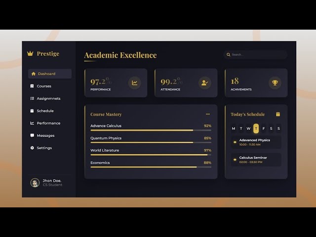 How to create Dashboard with HTML and CSS | Create School Dashboard with HTML and CSS