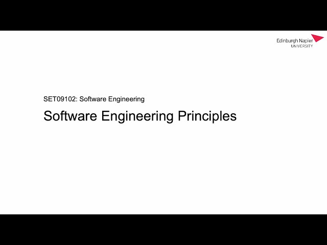 Software Engineering Principles