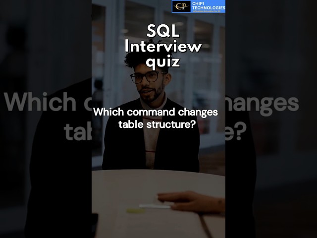 SQL Interview Quiz #24 | Which SQL Command Changes Table Structure?| ALTER TABLE |ChiPi Technologies