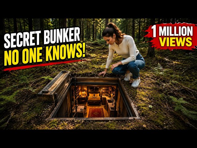 She Built a SECRET Underground Bunker Deep in the Forest! 🌲😱 | Full Survival Build#Bushcraft #viral