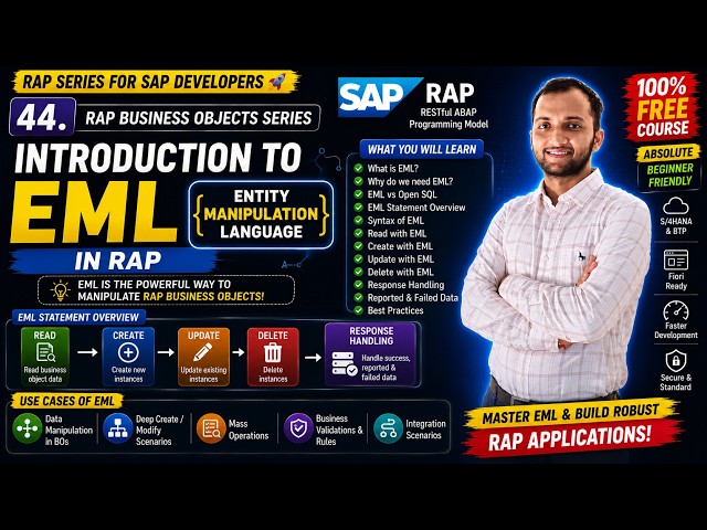 44. Introduction to Entity Manipulation Language { EML } in RAP, Use Cases of EML