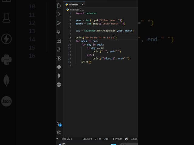 Build Your Own Calender | Python Projects