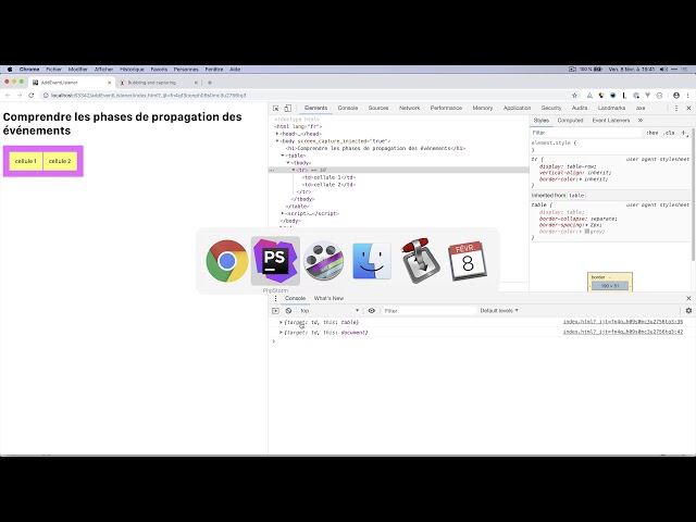 AddEventListener, propagation et arrow functions