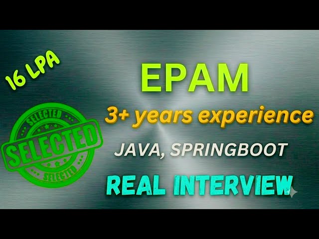 🔥EPAM Java Developer Interview | 3-7 Years Experience | Spring Boot | Microservices | SQL