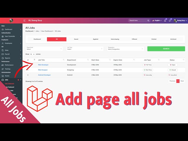 Add page all user dashboard job Laravel 9 | HR System