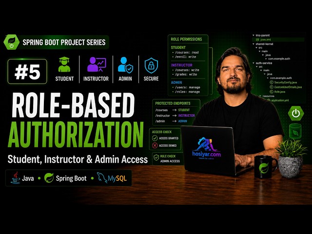 Role-Based Access with @PreAuthorize, Token Refresh | LMS Series | Project #05