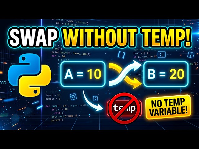Python Swapping Tutorial | Swap Two Numbers Without Temporary Variable