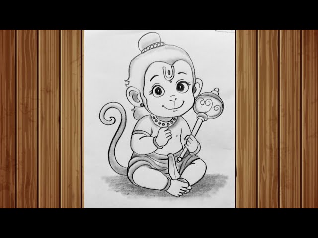 Bal hanuman ji ka sketching / pencil drawing step by step for beginners
