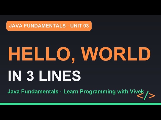 Java Fundamentals: Your First Program: Hello, TiffinBox | Unit 03