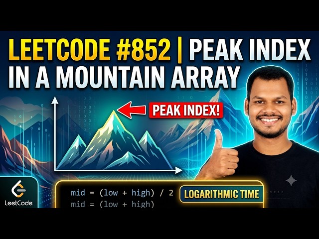 LeetCode 852: Peak Index in a Mountain Array Binary Search Hindi #java #dsa #placement #binarysearch