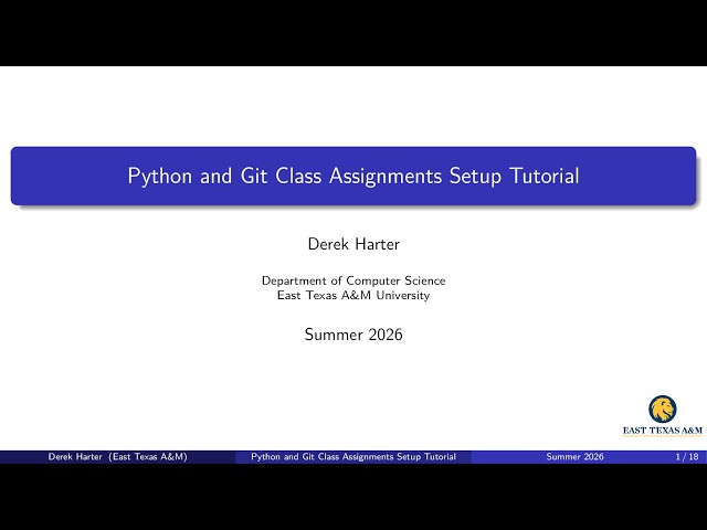 C01: Python and Git Class Assignments Setup Tutorial