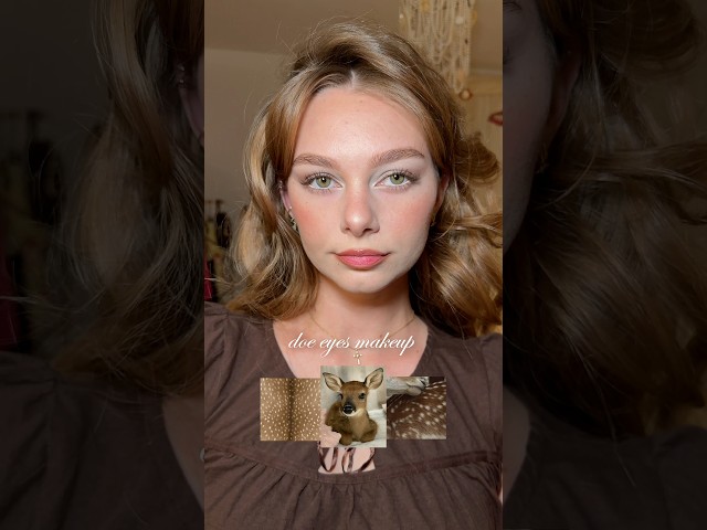 doe eyes makeup tutorial🦌🤎 #makeup #makeuplook