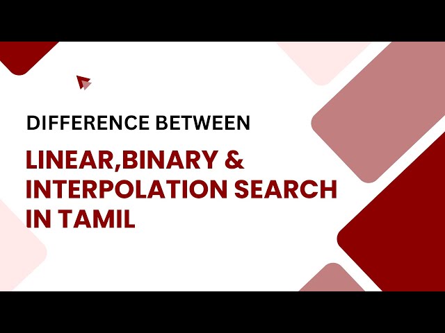 Algorithm | Linear Search, Binary Search and Interpolation search differences in Tamil | CSDesk |DAA