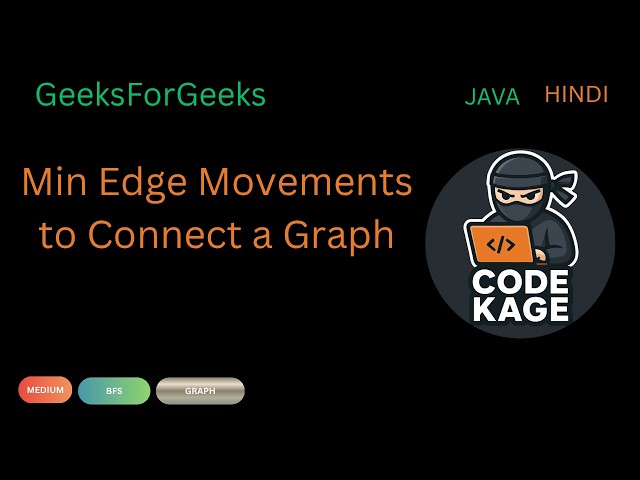 GFG | POTD | Min Edge Movements to Connect a Graph | DFS | Java | Hindi