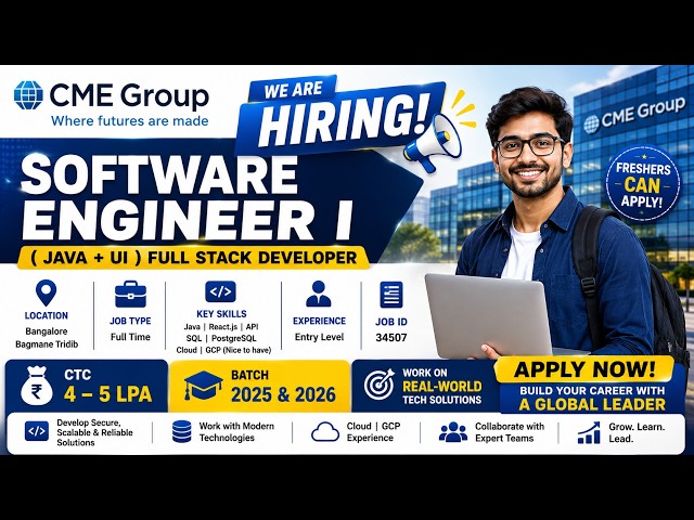 CME Group Hiring 2026 | Software Engineer I | Java + UI Full Stack | 2025 & 2026 Batch