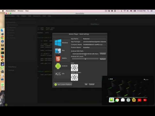 Atomic Editor Android Deployment - Preview