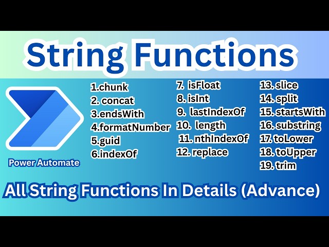 String Function In Power Automate