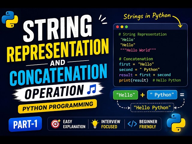 Python Strings Explained: Representation & Concatenation Masterclass🐍