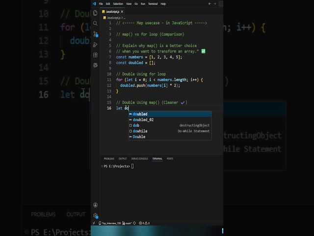 Why map() is better than loops (JS)  #javascript #coding #comparison #tips #tutorial #map #viral