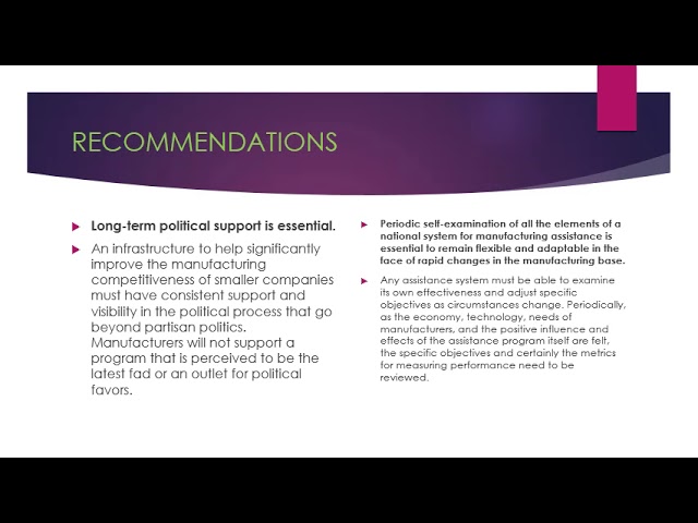 MANUFACTURING STRATEGIES