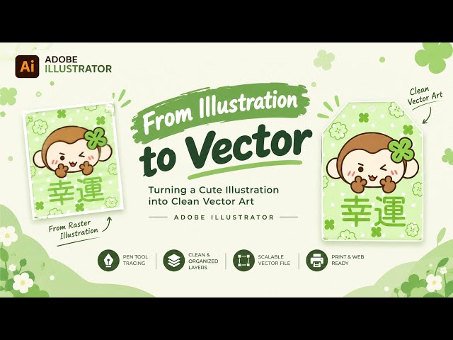 Turning a Cute Illustration into Vector Art | Adobe Illustrator
