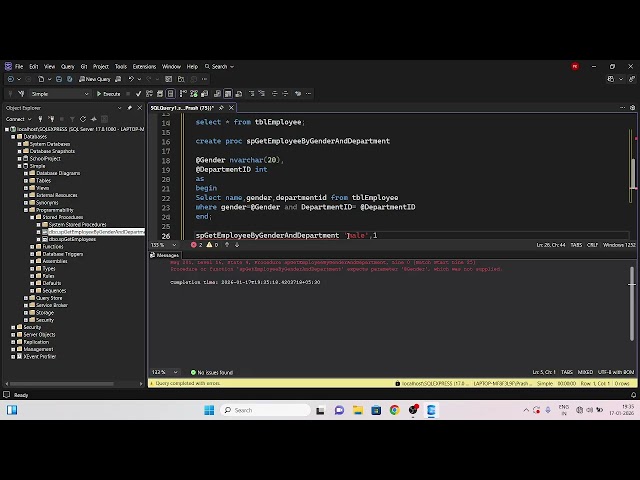 Stored procedures in MS SQL Server
