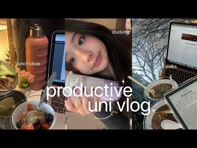 UNI VLOG 💻౨ৎ realistic & productive study, living alone, meal ideas & dinner 🍜