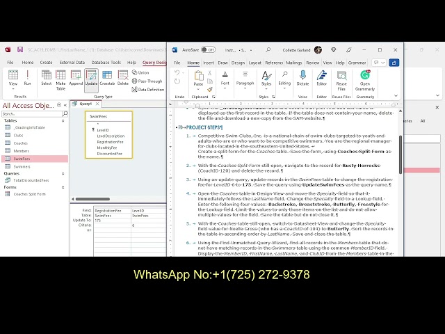 Shelly Cashman Access 2019 | Module 3: End of Module Project 1 Competitive Swim Clubs, Inc.